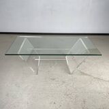 1970s plexiglass coffee table