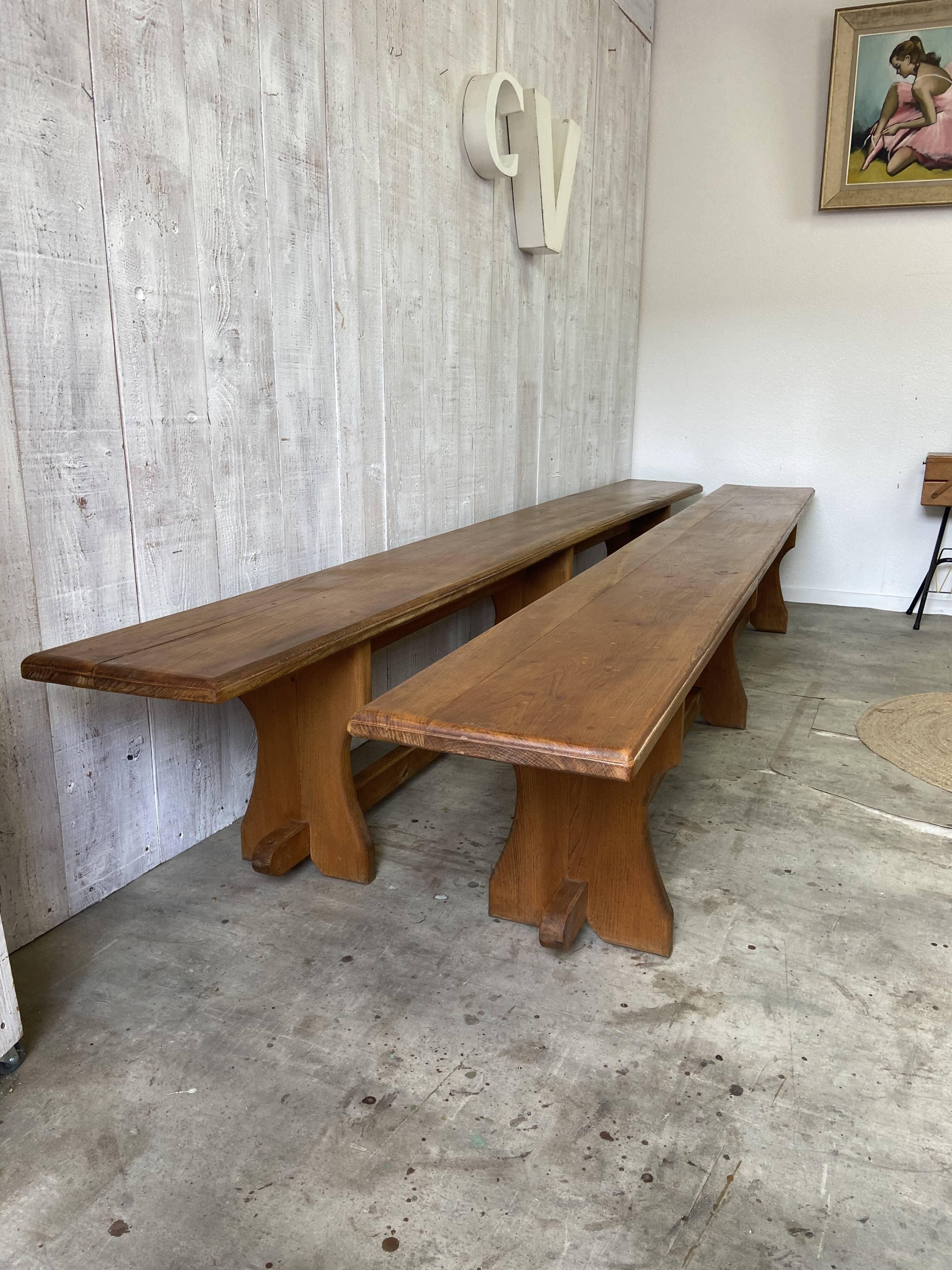 Paire de bancs de ferme 290cm