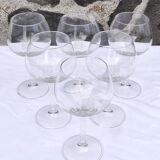Set of 6 stemmed glasses with crest