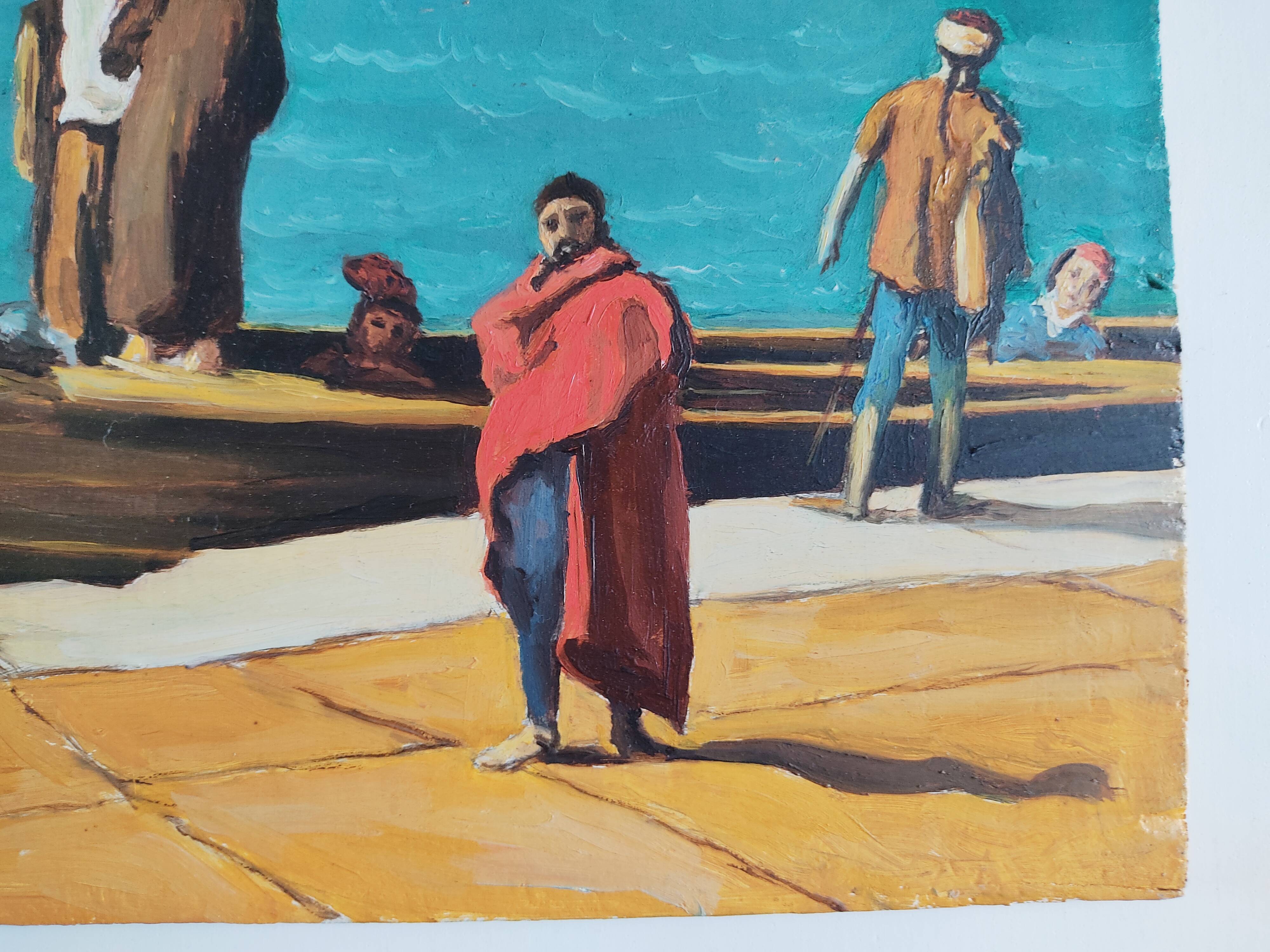 Orientalizing oil painting on panel 29.5 x 22 cm