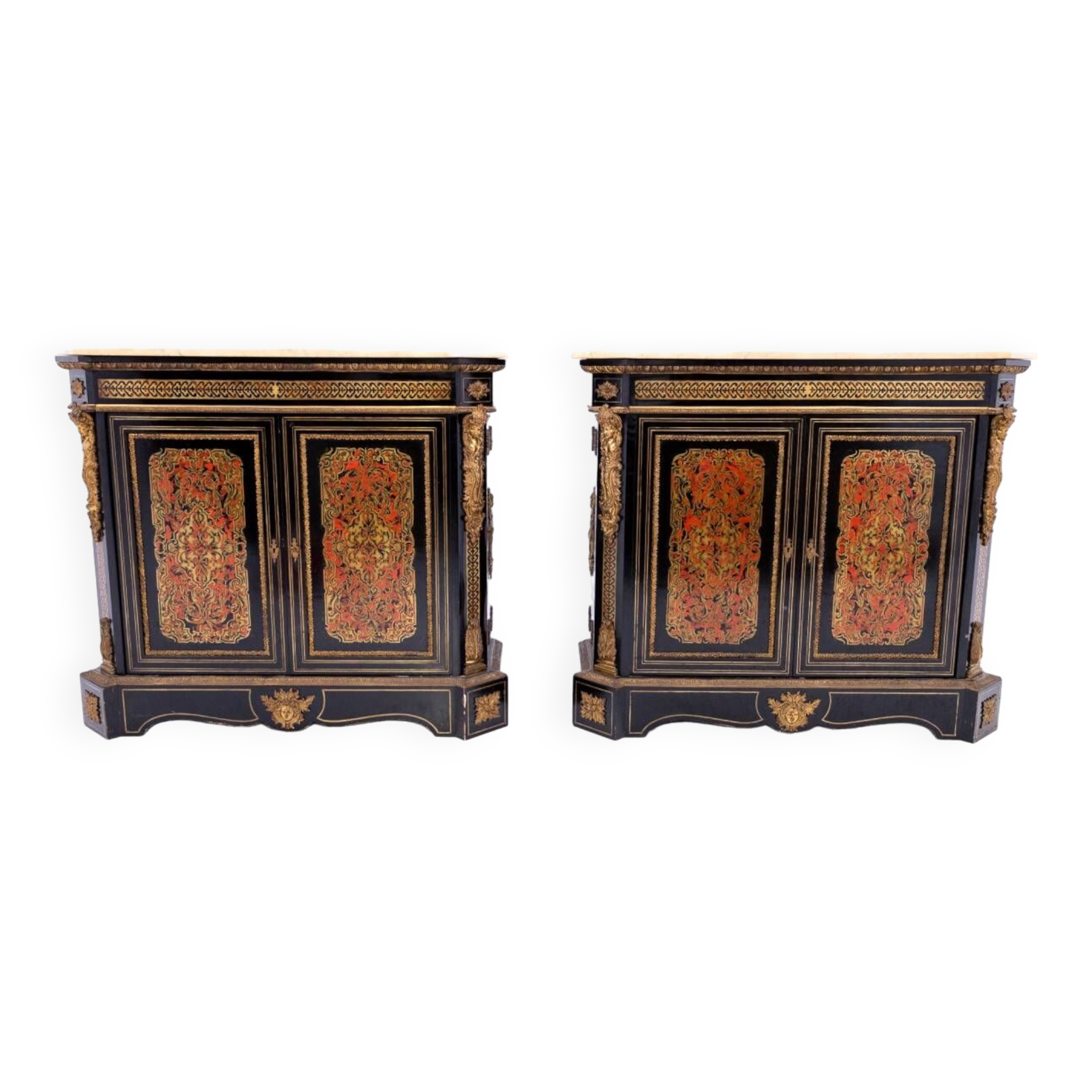 A unique set of Boulle chests of drawers, France, circa 1860.
