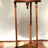 Wooden side table with three legs vintage