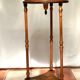 Wooden side table with three legs vintage
