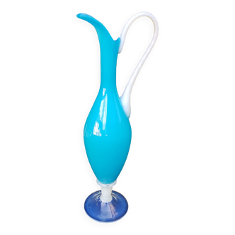 Blue opaline ewer