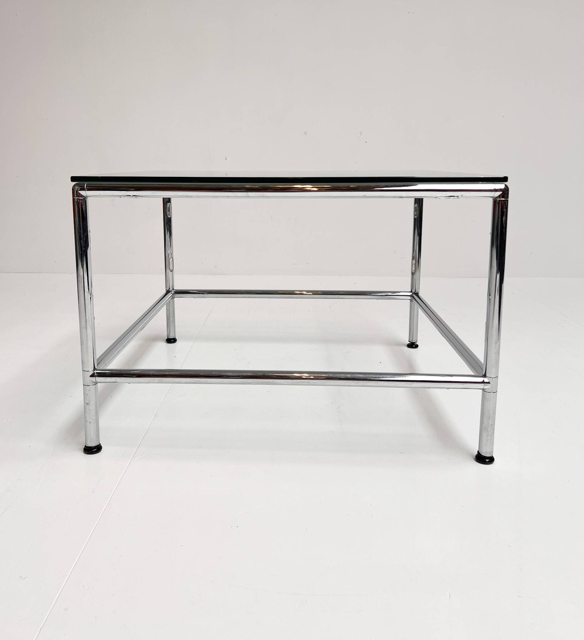 Square glass coffee table 71 x 71 cm, 1990s