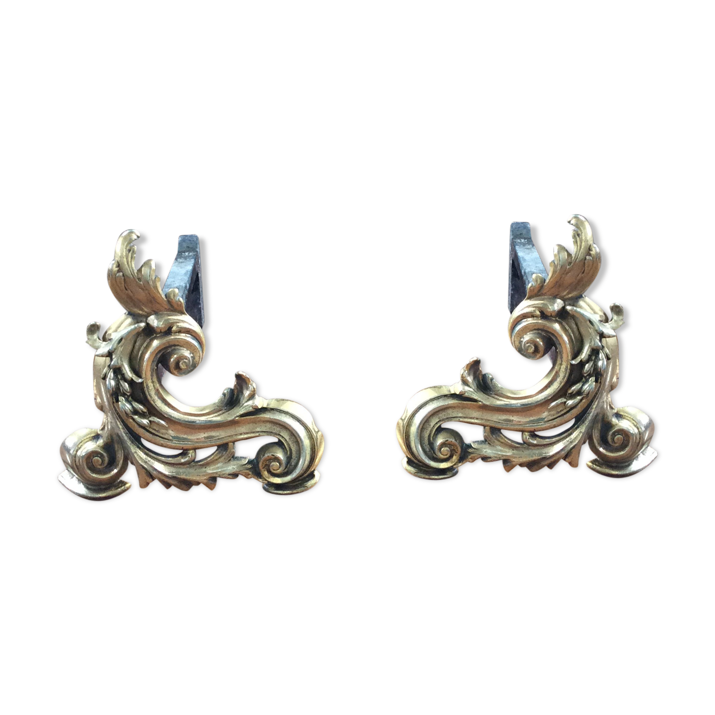 Bronze andirons