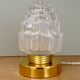 Vintage globe table lamp in half frosted, half transparent glass