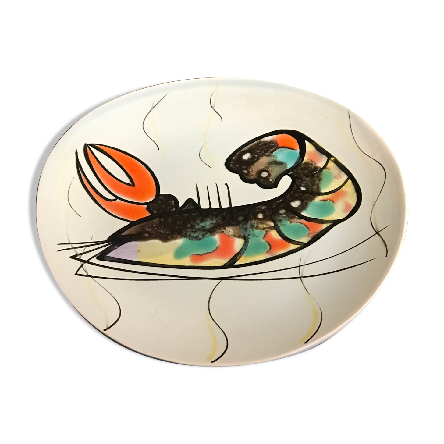 Assiette vintage 50 pornic\homard
