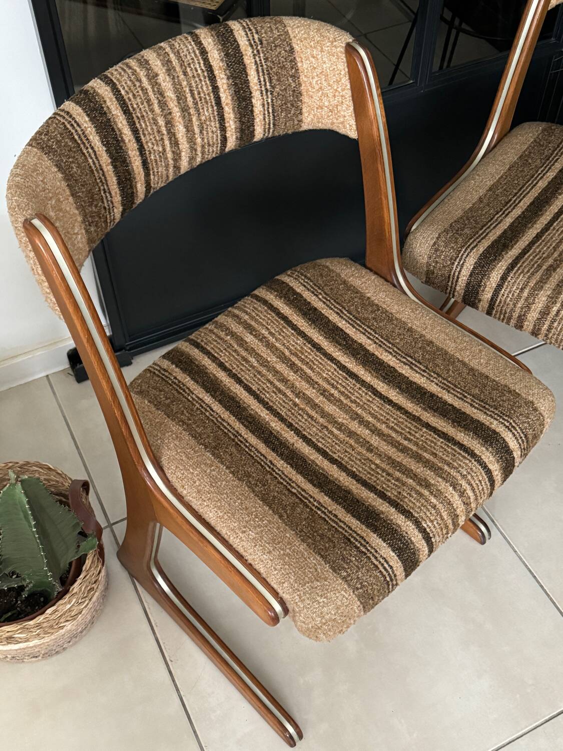 Pair of vintage Baumann Kangaroo chairs