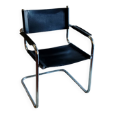 Bauhaus chair in chrome metal and leather - mid 20th century.
