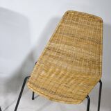 Set of 3 Basket Chairs by Franco Legler, Wicker and Metal, 1960s