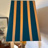 Vintage floor lamp, maximalist style, striped lampshade
