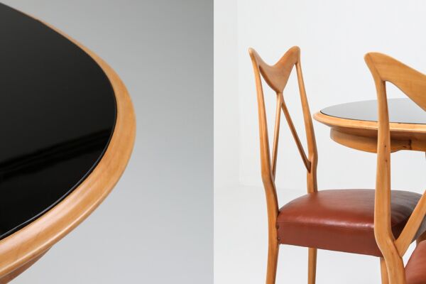 table à manger en chêne design italien - années 1970