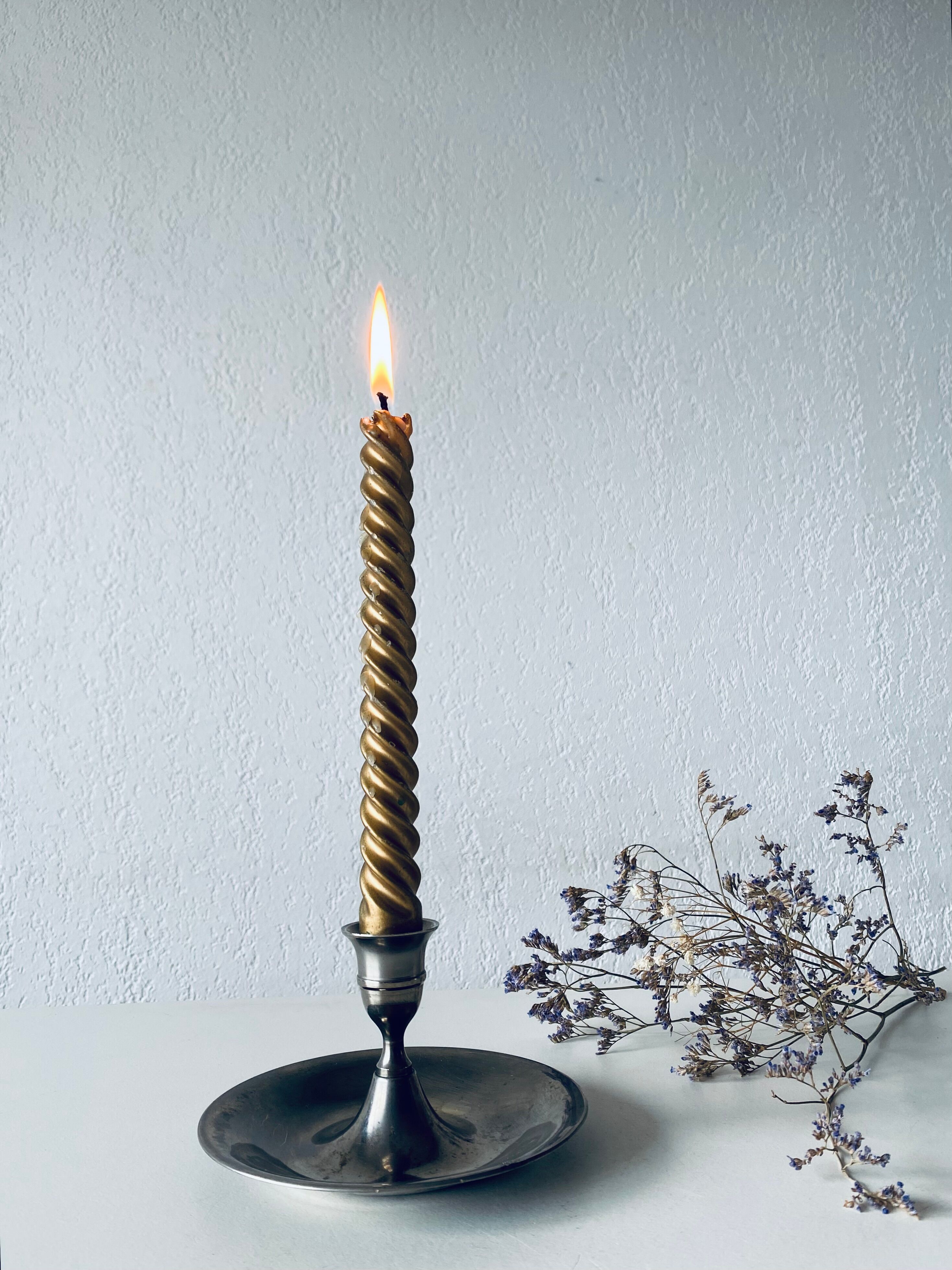 Old silver candle holder