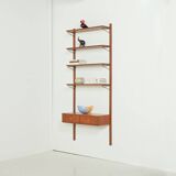 Scandinavian vintage wall unit with a console in the style of Poul Cadovius, 1960s