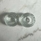 Set of two beautiful glass candle holders