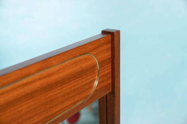 Miroir design vintage scandinave, miroir MidMod en teck