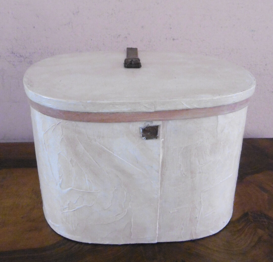 Antique hat box made of painted wood