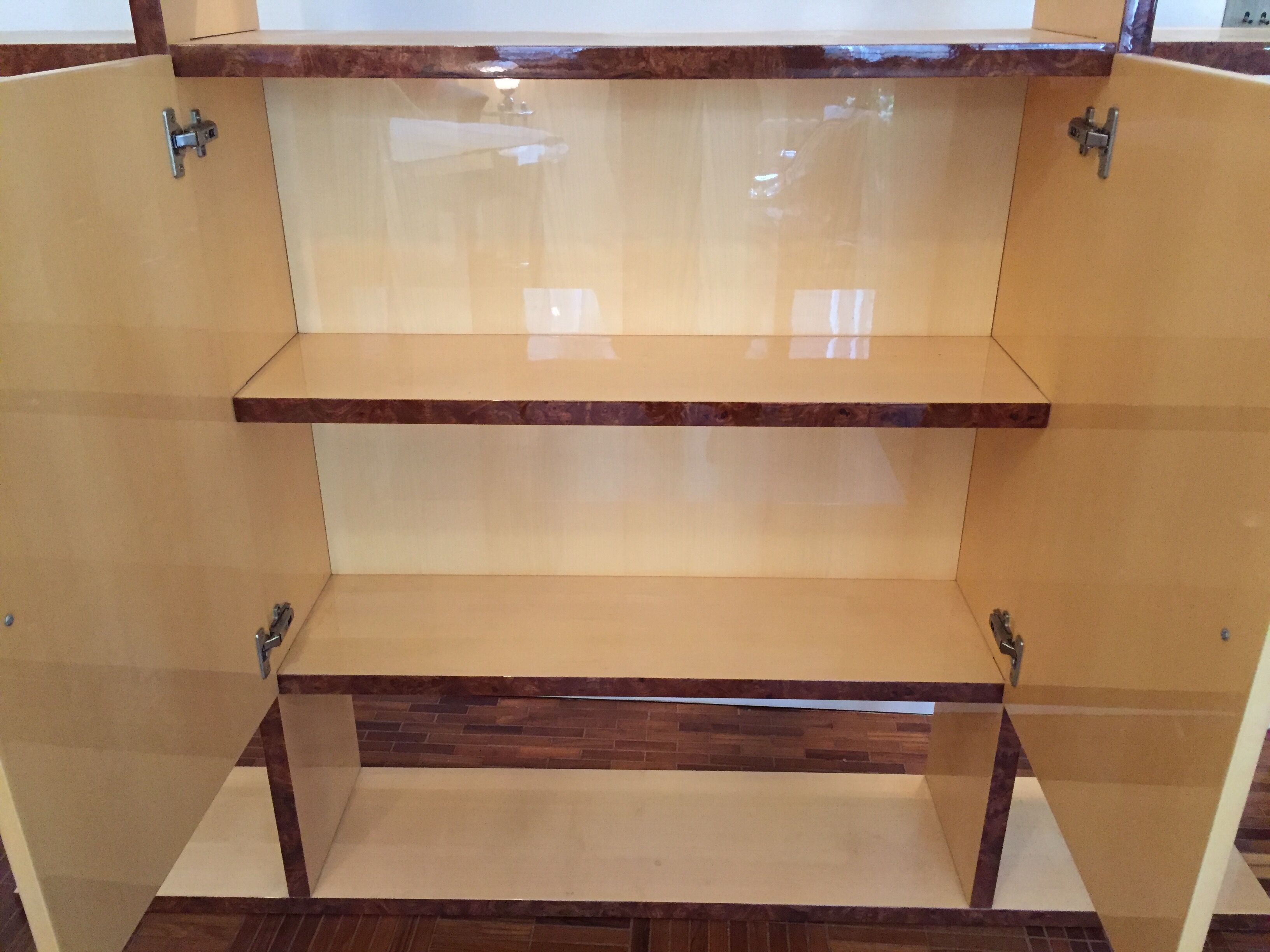 Étagère bibliothèque en bois sycomore époque art déco