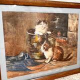 Watercolor to the two cats