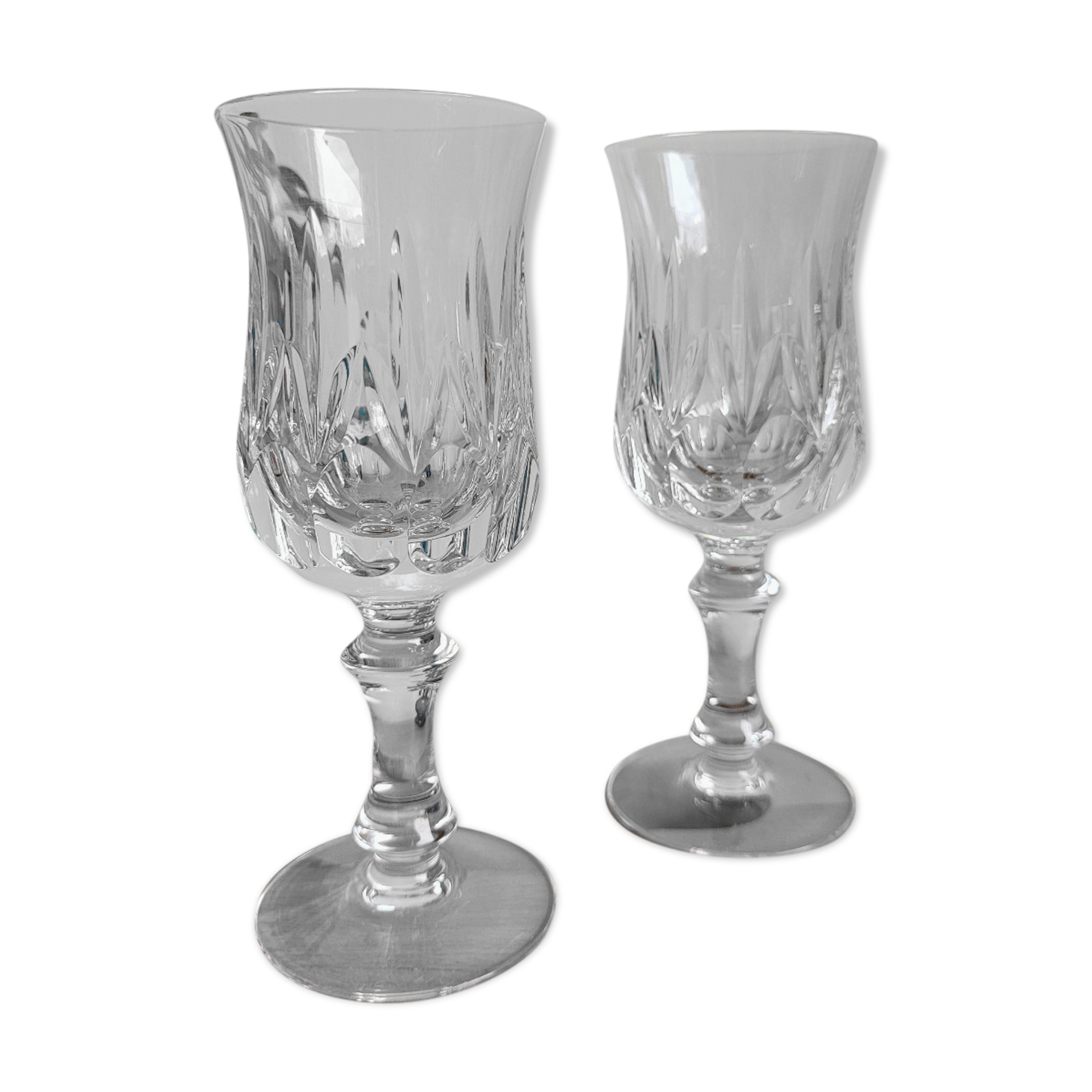 Duo of crystal glasses