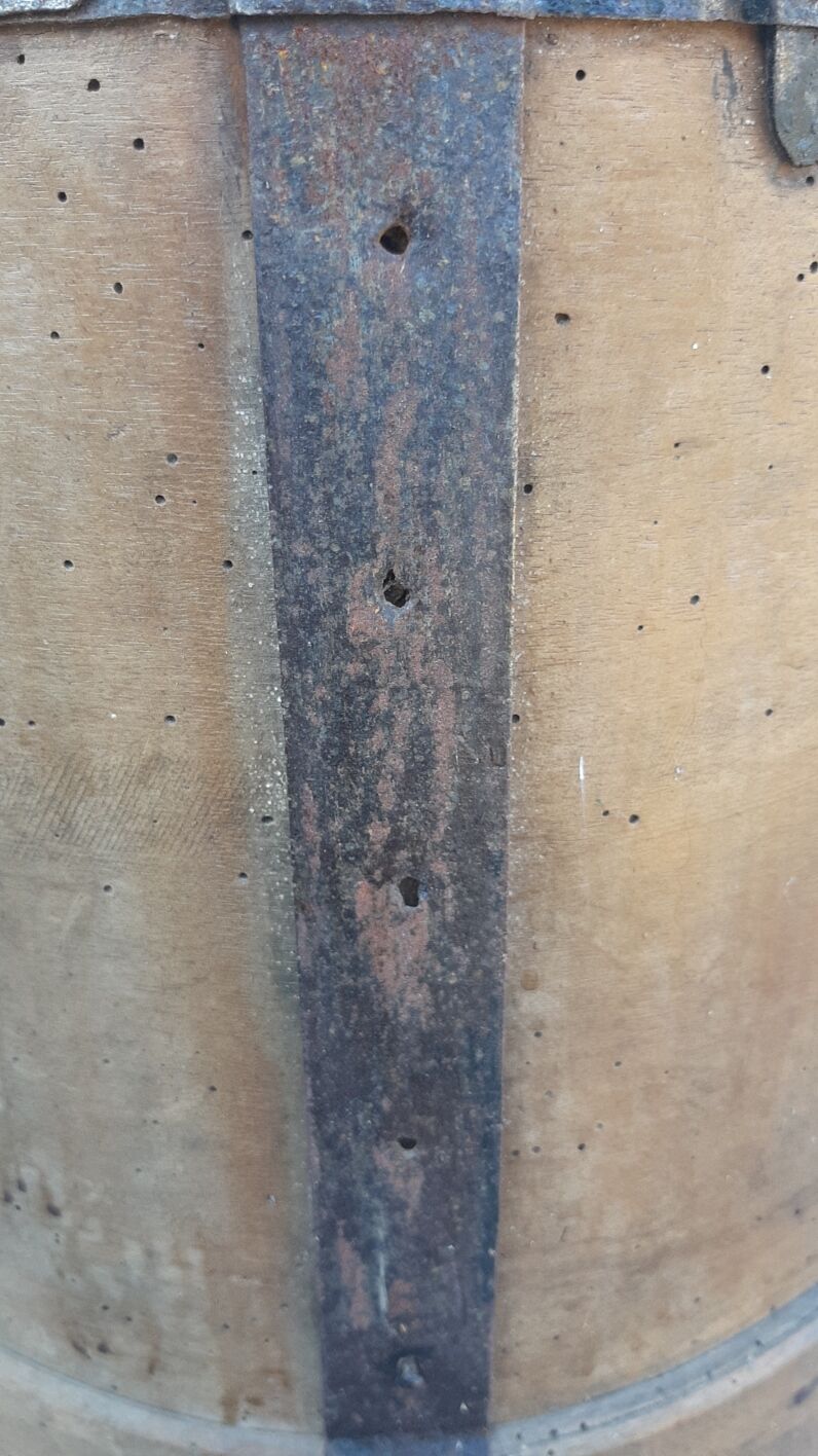 Mesure à grain vintage panier de rangement en bois et fer
