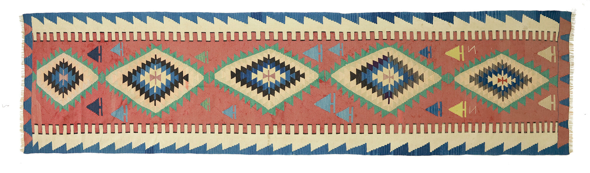 Anatolian handmade kilim rug 380 cm x 96 cm