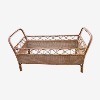Bebe bed in rattan and vintage wicker
