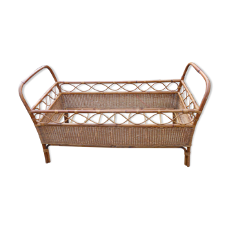 Bebe bed in rattan and vintage wicker
