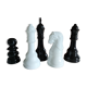 5 black and white ceramic chess pieces