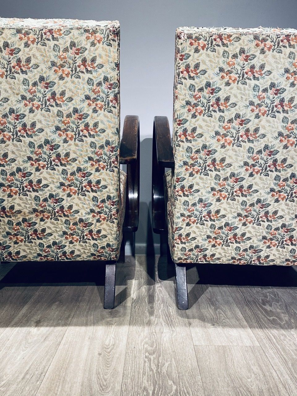 Paire de fauteuils vintage Halabala H 227 Art Déco