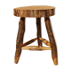Vintage raw wood tabouret