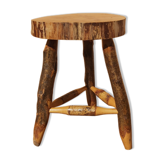 Tabouret vintage bois brut