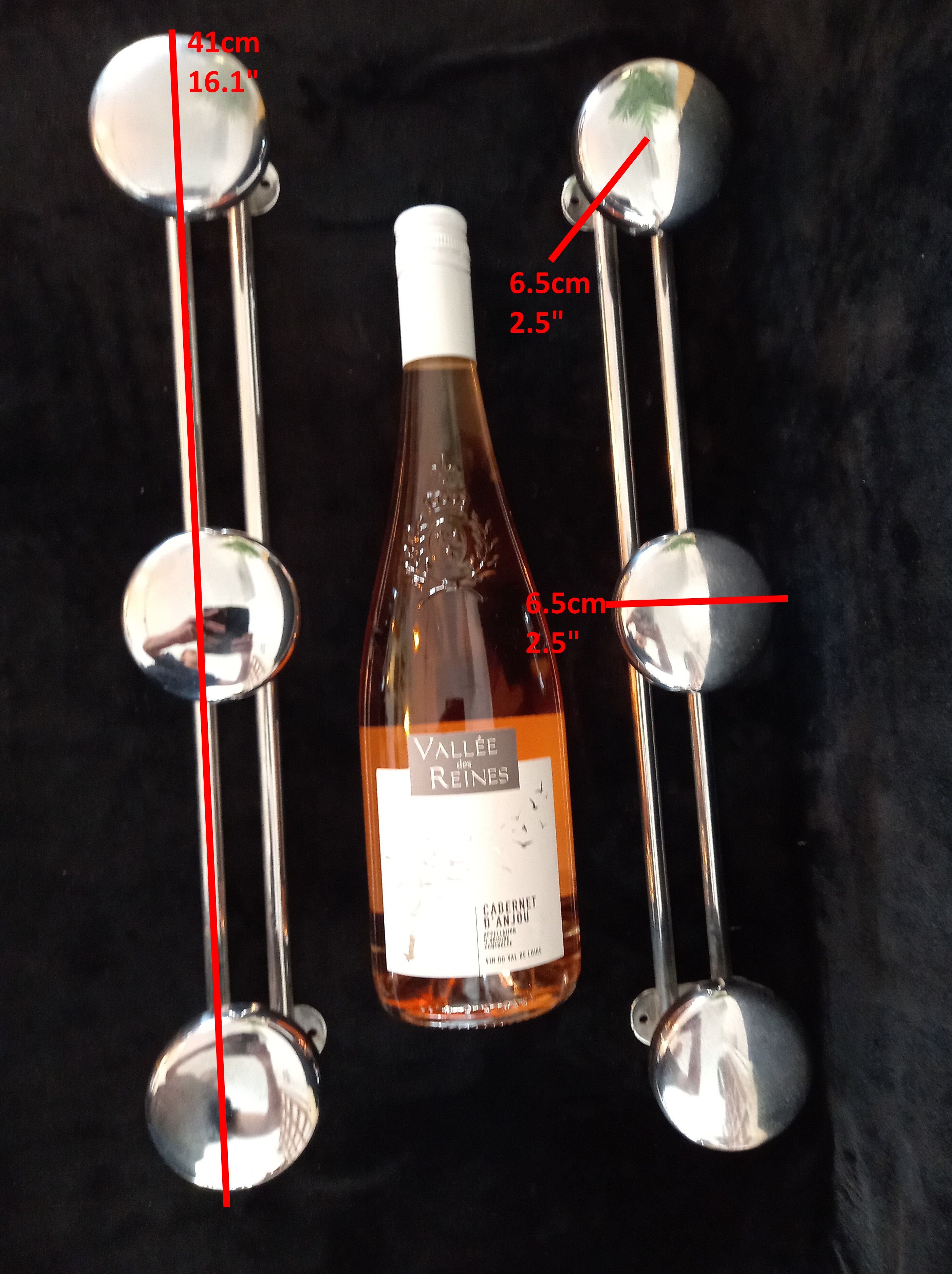 Pair of coat rack in chrome retro style