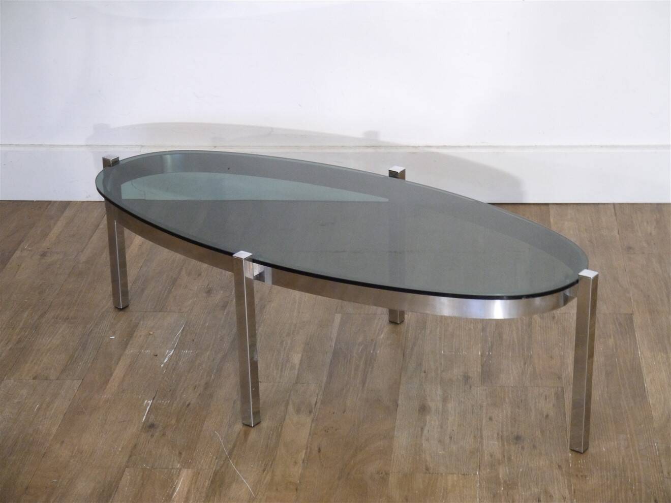 Chrome and glass coffee table 1970