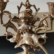 Pair of Antique 3-light candlesticks. Puttis/Cherubs. Bronze