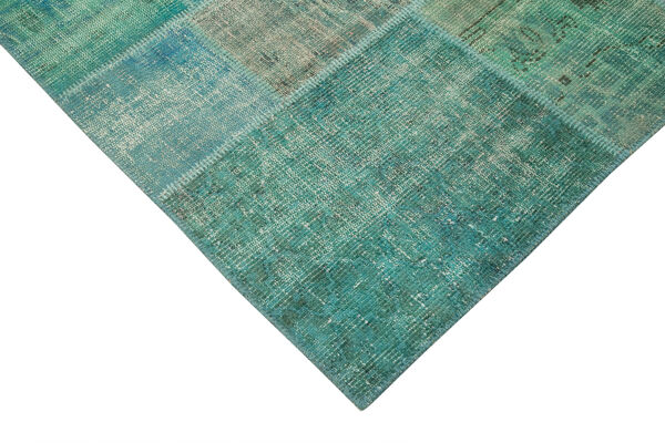 tapis oriental vintage noué à la main 202 cm x 294 cm tapis patchwork turquoise