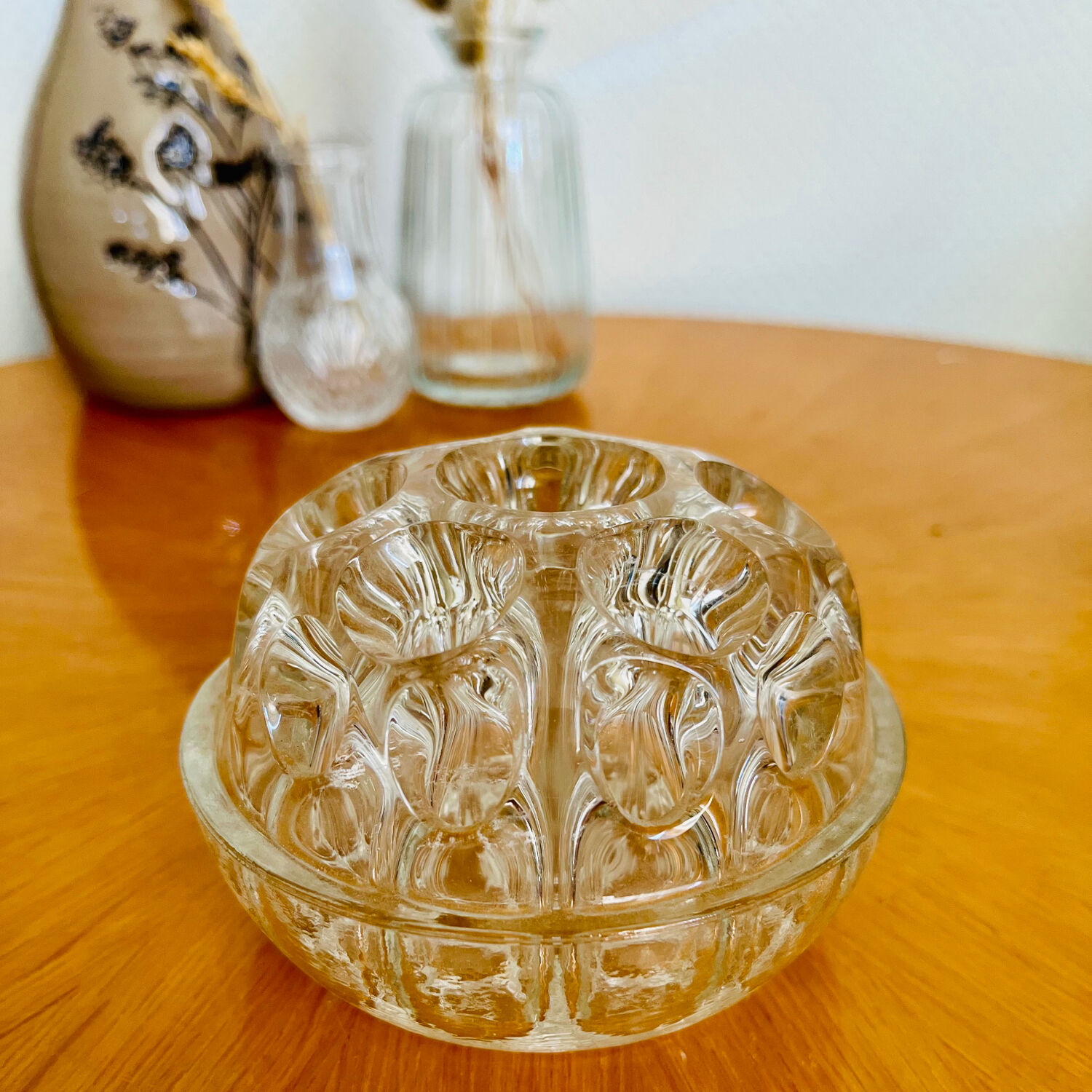 Antique glass flower pick