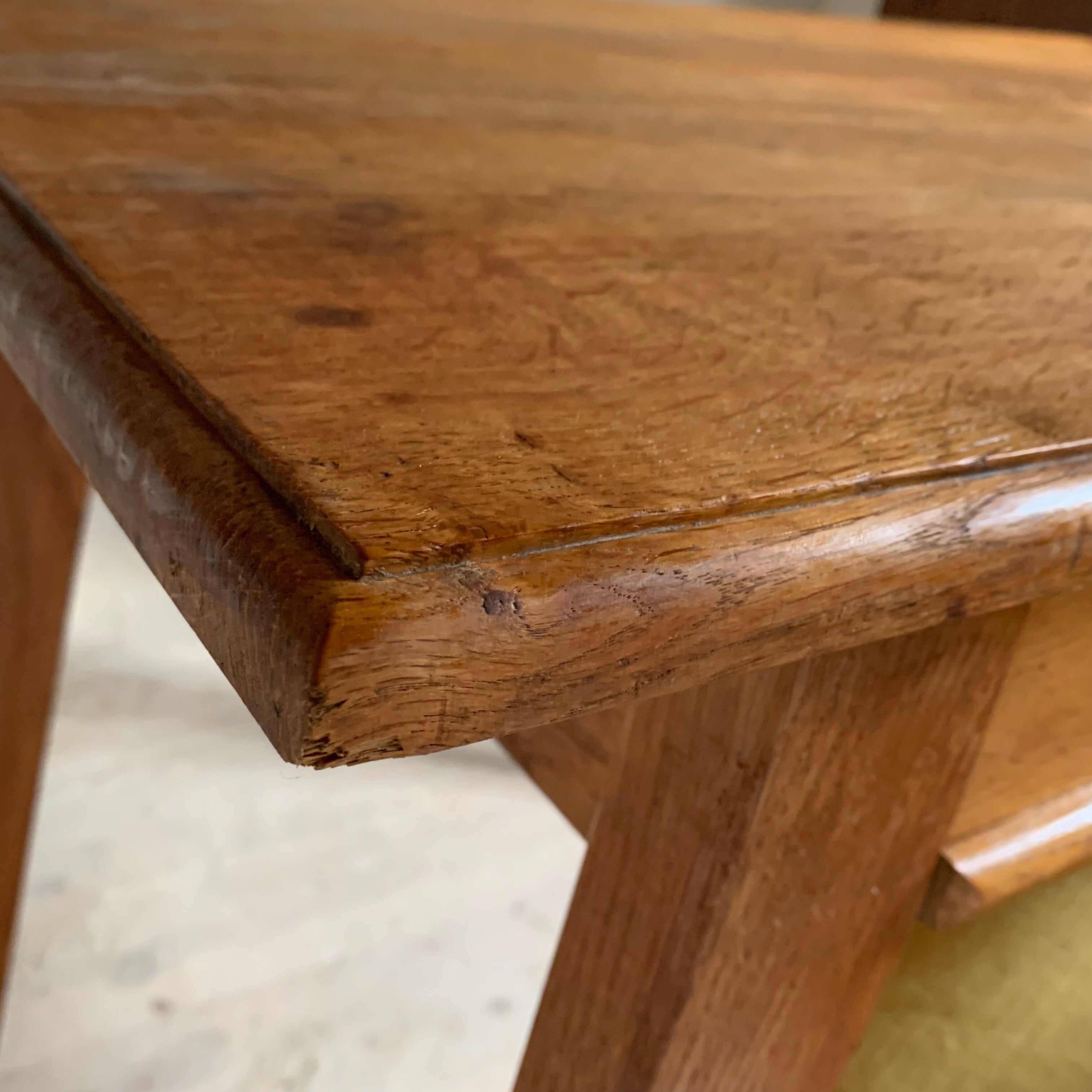 Vintage oak desk foot compass