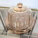 Art Deco pink glass cheese dome