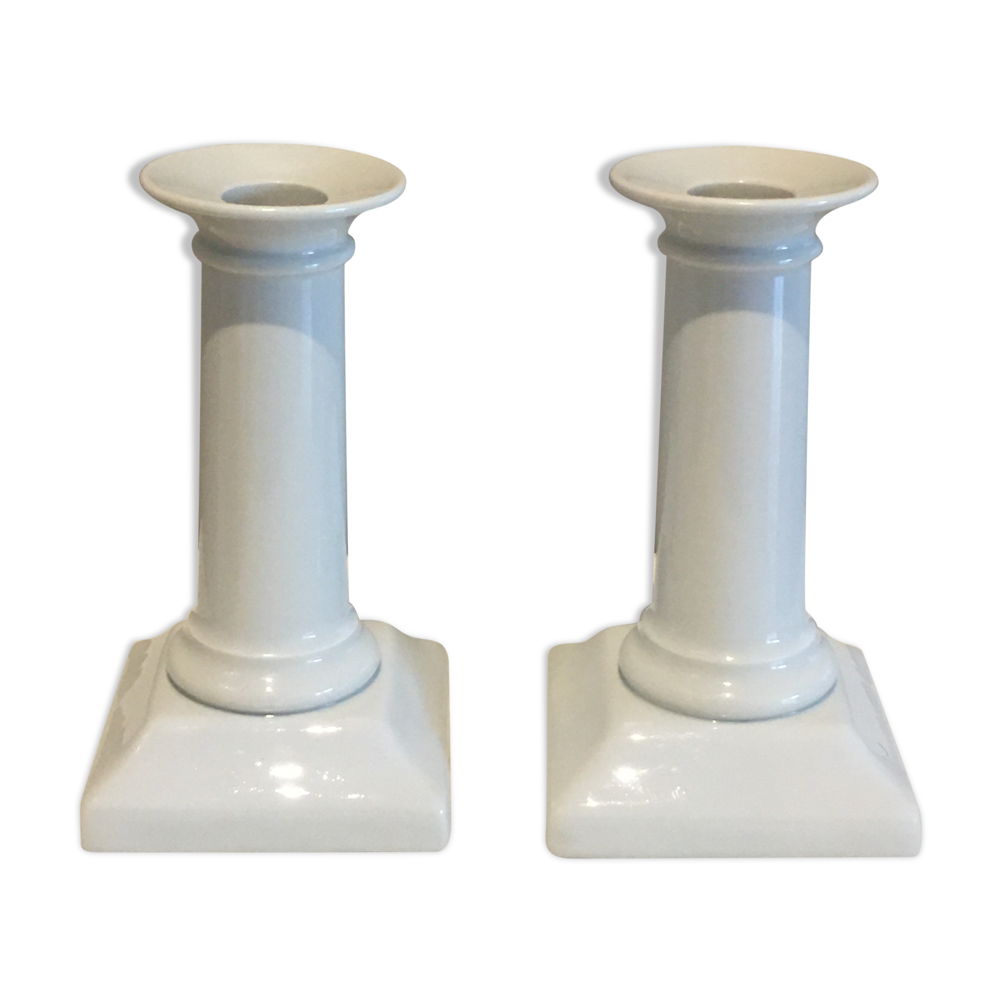 Pair of porcelain candlesticks