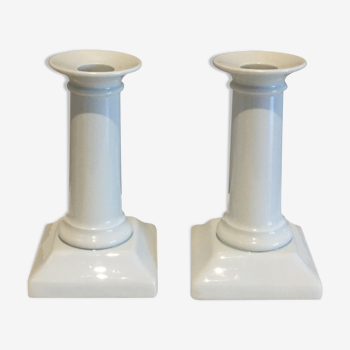 Pair of porcelain candlesticks