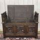 Breton bank chest from the early 20th century in oak and chestnut.
