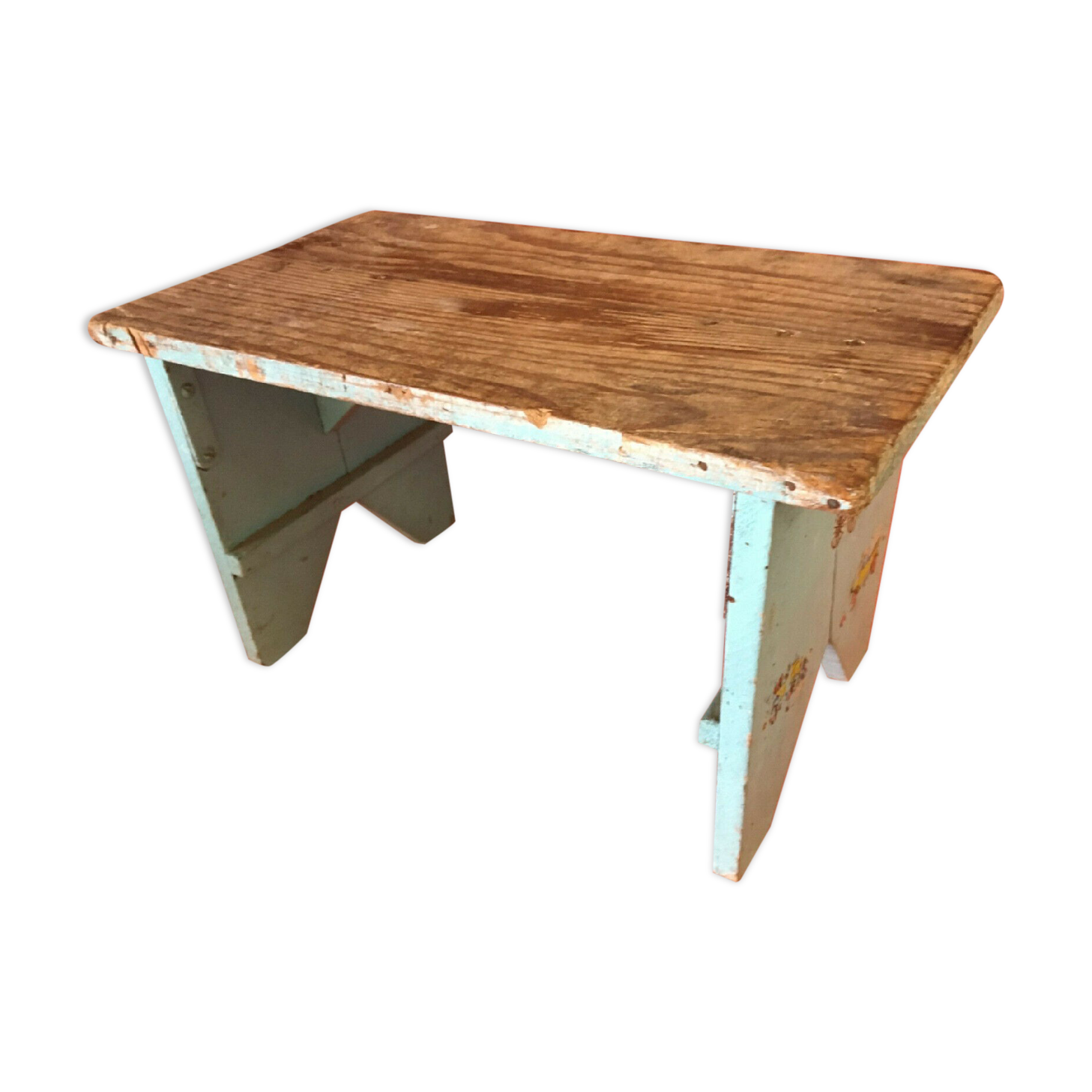 Natural wooden lace-up bench paints popular art