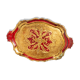 Deep red vintage decorative plate in wood, Italy, 1960s