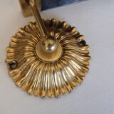 Wall shelf in glass and gold metal