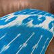 Handmade Silk Ikat Lumbar Cushion Cover, Sky Blue Oval Print Pillow Case