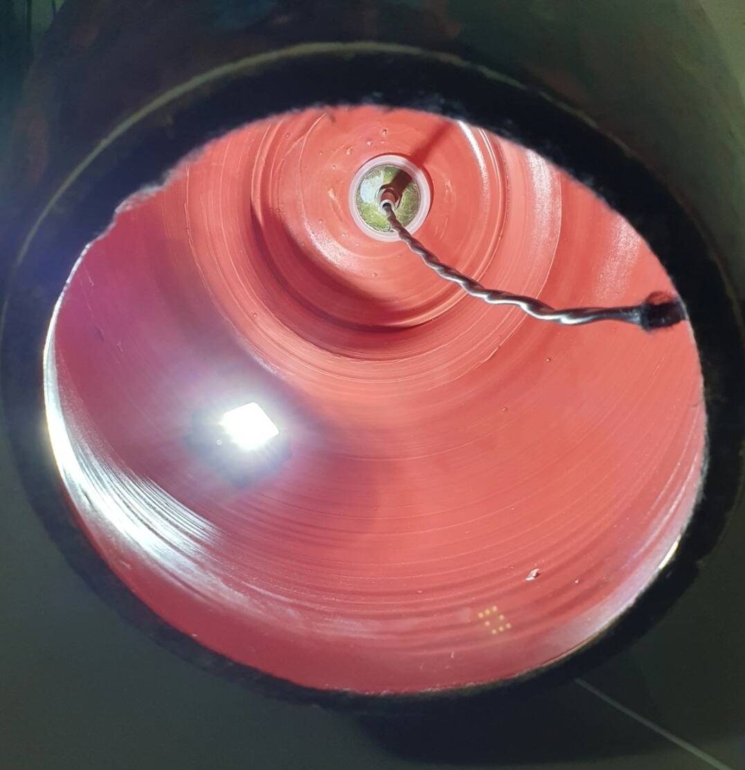 Hand - turned ceramic / glazed vase lamp holders French 1980s