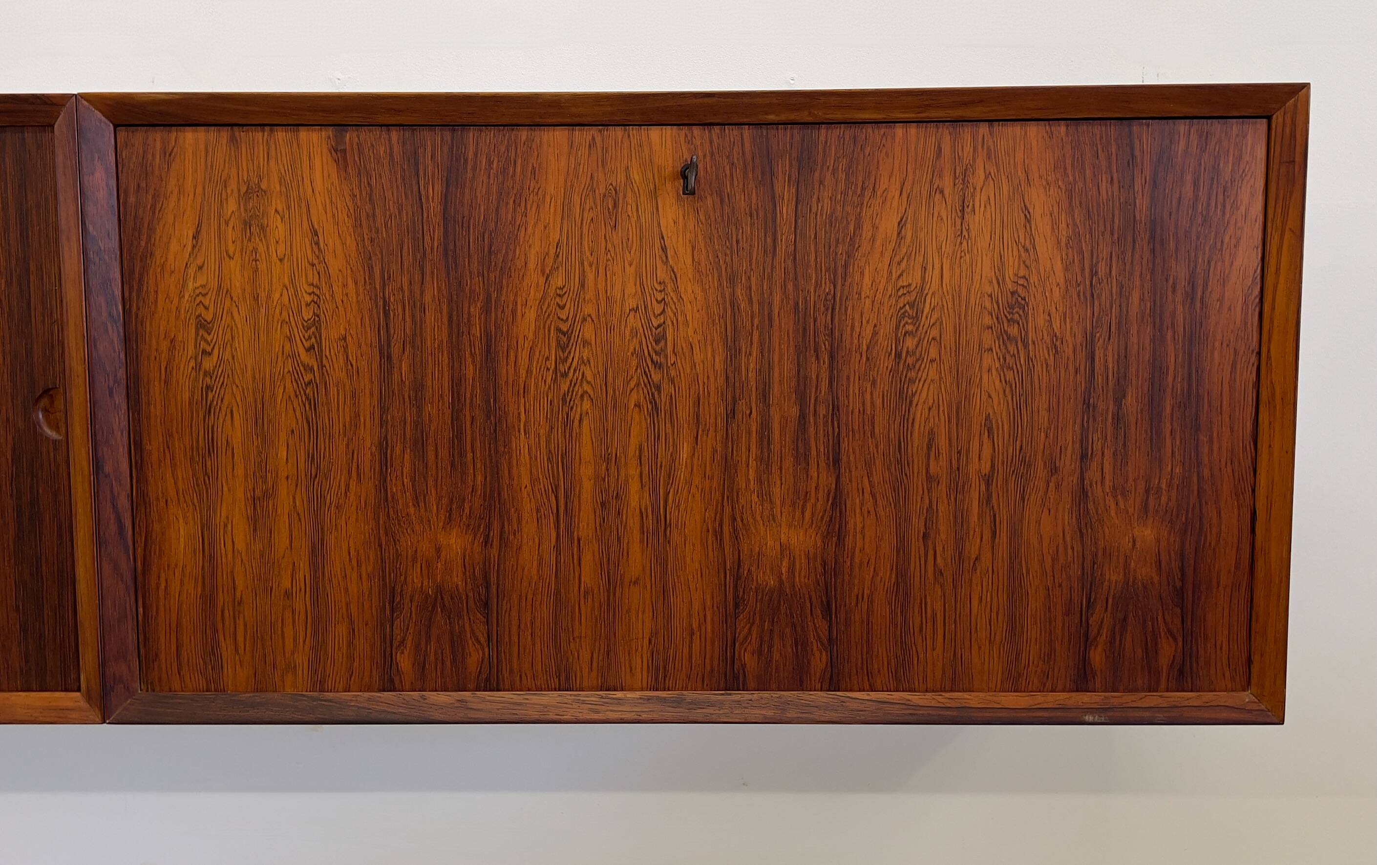 Poul Cadovius Royal System Rosewood Wall Mounted Sideboard 5