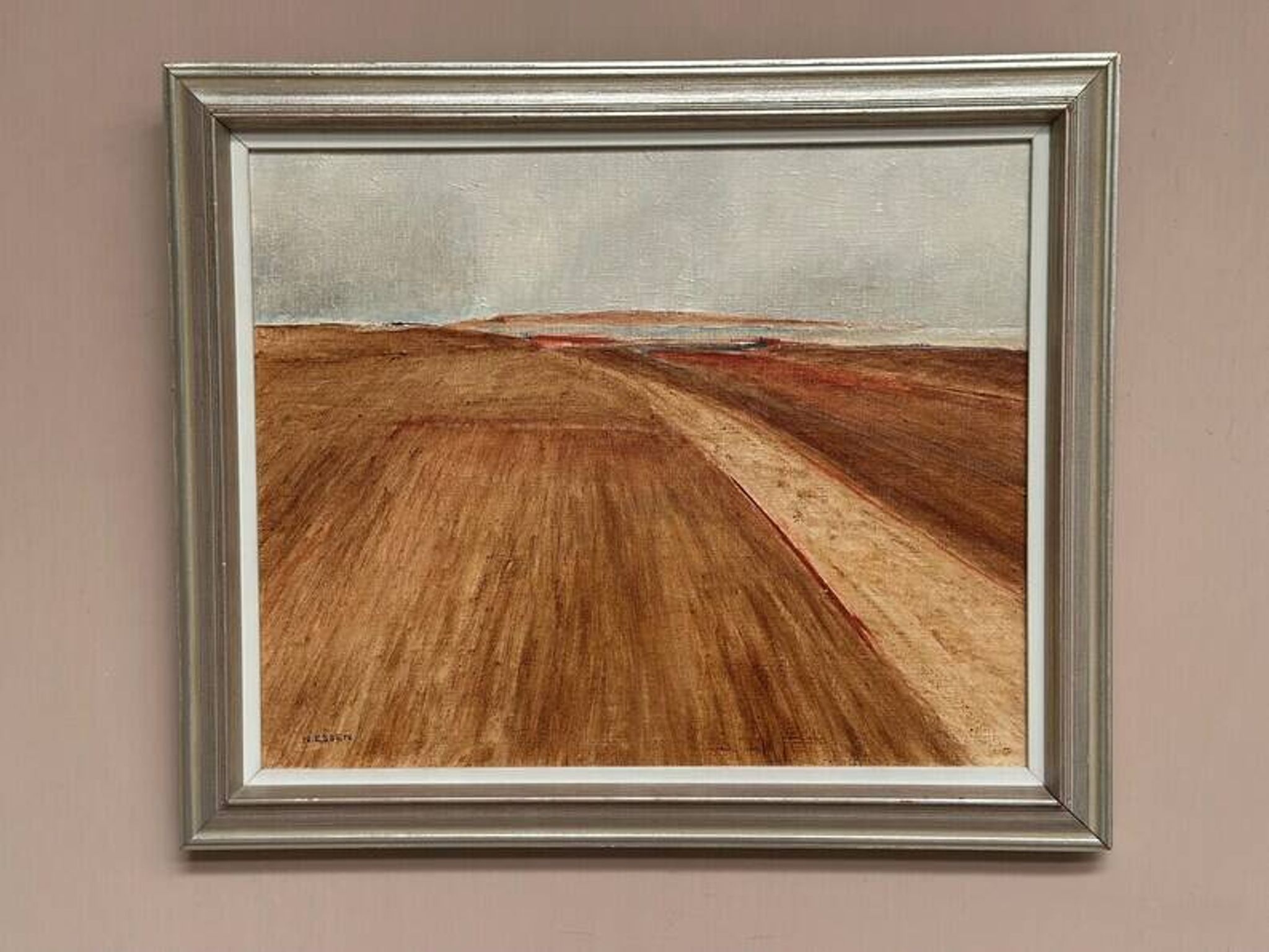 Original Swedish Oil on Canvas - "Rustic Landscape" by Nils Essen - Signed - Vintage and Framed - 42 × 50 cm (16.5" × 19.7")